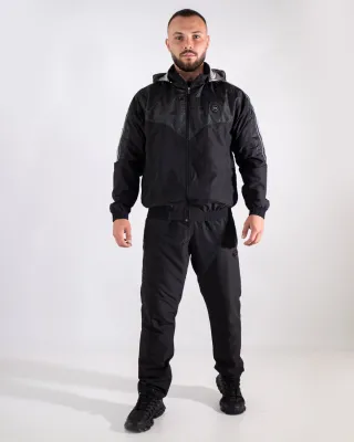 Мъжки спортен екип Raymond 1233 – черен, шушляк с памучна подплата