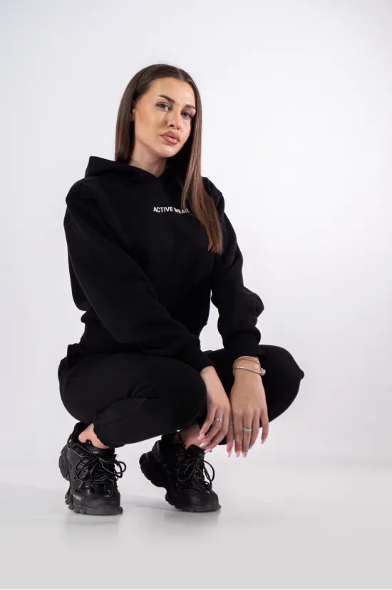 Дамски комплект от две части Active Wear – черен, топла и мека вата, JS-305, Raymond