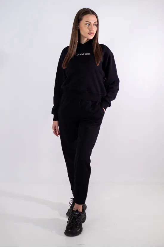 Дамски комплект от две части Active Wear – черен, мека памучна материя, JS-05, Raymond