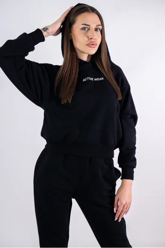 Дамски комплект от две части Active Wear – черен, мека памучна материя, JS-05, Raymond