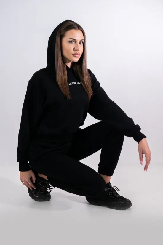 Дамски комплект от две части Active Wear – черен, мека памучна материя, JS-05, Raymond