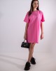 Елегантна дамска рокля, JS Active Wear, розова със свободна кройка 