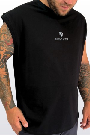Mъжки потник „STRONG CUT“ – черен, Active Wear, R72 02, Raymond