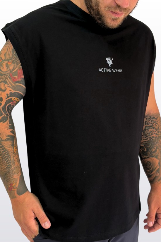 Mъжки потник „STRONG CUT“ – черен, Active Wear, R72 02, Raymond