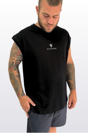 Mъжки потник „STRONG CUT“ – черен, Active Wear, R72 02, Raymond