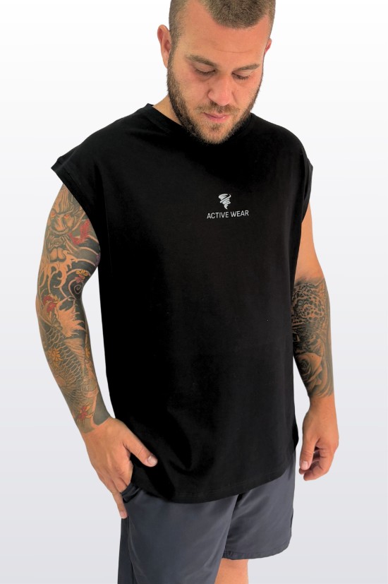 Mъжки потник „STRONG CUT“ – черен, Active Wear, R72 02, Raymond