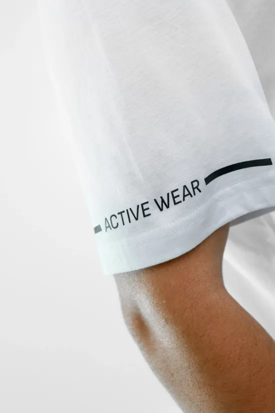 Бяла тениска Raymond R72 03 – памучна, свободна кройка Active Wear