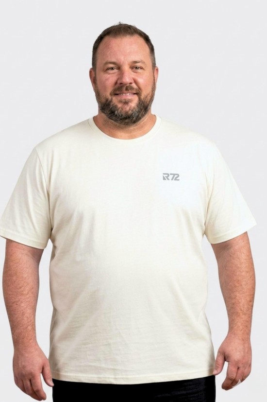 Бяло екрю тениска Raymond R-260 – голям размер, памучна, 4XL–7XL
